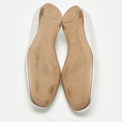 Pre Owned Prada Size 36 Metallic Saffiano Leather Smoking Slippers