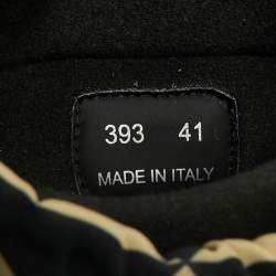 Pre Owned حذاء بوت كاحل برادا نيوبرين ومطاط أسود طول الكاحل مقاس 36.5