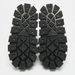 Pre Owned حذاء بوت كاحل برادا نيوبرين ومطاط أسود طول الكاحل مقاس 36.5