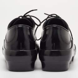 Pre Owned Prada Size 36 Black Leather Lace Up Sneaker Oxfords