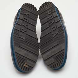 Pre Owned Prada Size 38 Black Brogue Patent Leather Lace Up Platform Derby Sneakers