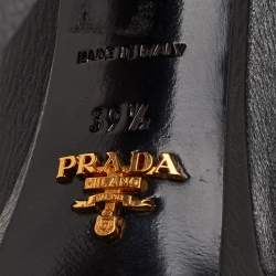 مملوكة مسبقًا Prada Size 39.5 Black Leather Platform Ankle Length Boots