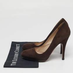 مملوكة مسبقًا Prada Size 40 Brown Suede Platform Pumps
