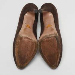 مملوكة مسبقًا Prada Size 40 Brown Suede Platform Pumps