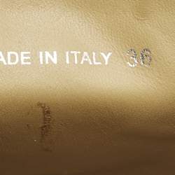 Pre Owned Prada Size 36 Beige Suede Logo-Plaque Flat Mules