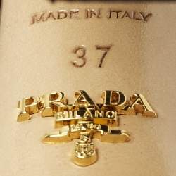 Pre Owned Prada Size 37 Black Suede Ankle Strap Sandals