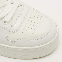 Pre Owned Prada Downtown Size 35 White Leather Bold Platform Low Top Sneakers