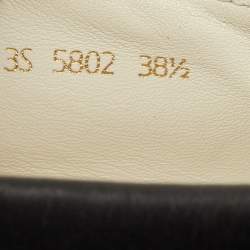 Pre Owned Prada Size 38.5 Black Leather Slip On Sneakers