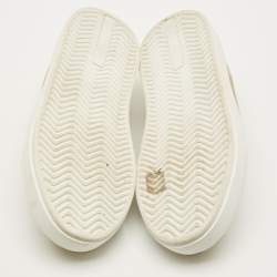 Pre Owned Prada Size 38.5 Beige Suede Platform Slip On Sneakers