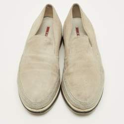 مملوكة مسبقًا Prada Size 38.5 Grey Suede Slip On Sneakers