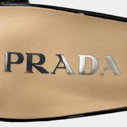 Pre Owned Prada Slingback Pumps Black Patent Leather Size 36