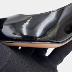 Pre Owned Prada Slingback Pumps Black Patent Leather Size 36