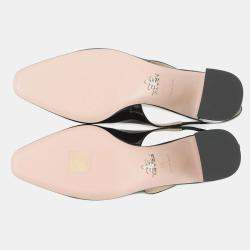 Pre Owned Prada Slingback Pumps Black Patent Leather Size 36