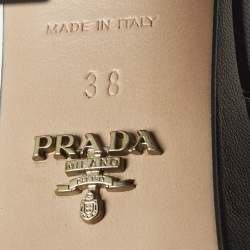 Pre Owned صندل بلاتفورم سير كاحل سويدي أسود برادا برباط مقاس 39