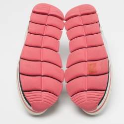 مملوكة مسبقًا Prada Linea Size 38.5 Silver Leather Platform Lace Up Sneakers