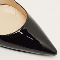 Pre Owned حذاء كعب عالي برادا جلد بيج لامع مقدمة مدببة مقاس 37.5