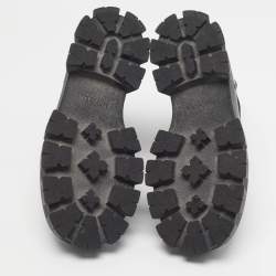 Pre Owned Prada Monolith Size 39 Black Fabric and Leather Ankle Length Boots