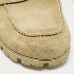 Pre Owned Prada Size 39 Beige Suede Flat Mules