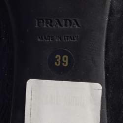 Pre Owned Prada Size 39 Black Patent Leather Pointed Toe Knee Length Boots