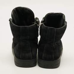 مملوكة مسبقًا Prada Size 39 Black Suede High Top Sneakers