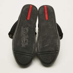 مملوكة مسبقًا Prada Size 39 Black Suede High Top Sneakers