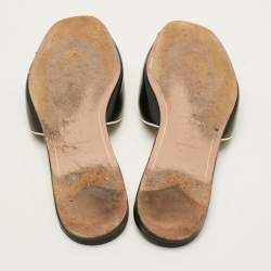 Pre Owned Prada Size 41.5 Black Saffiano Leather Flat Slides 