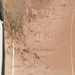 Pre Owned Prada Size 41.5 Black Saffiano Leather Flat Slides 