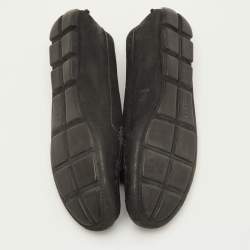 مملوكة مسبقًا Prada Bow Size 37 Black Leather Slip On Loafers