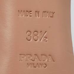 Pre Owned حذاء كعب عالي برادا جلد لامع أصفر مقدمة دائرية وحزام كاحل مقاس 39