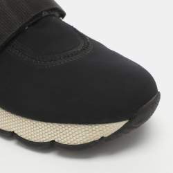 Pre Owned Prada Size 36.5 Black Neoprene Velcro Sneakers