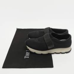 Pre Owned Prada Size 36.5 Black Neoprene Velcro Sneakers