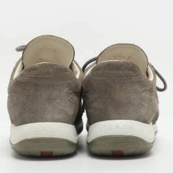 Pre Owned حذاء رياضي برادا منخفظ من أعلى شامواه رمادي مقاس 37