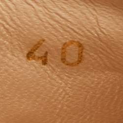 Pre Owned Prada Size 40 Multicolor Pattern Patent Leather Platform Block Heel Slide Sandals