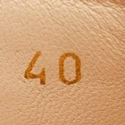 Pre Owned Prada Size 40 Multicolor Pattern Patent Leather Platform Block Heel Slide Sandals