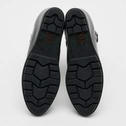 Pre Owned Prada Size 38 Black Leather Wedge Ankle Length Boots