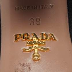 مملوكة مسبقًا Prada Size 39 Black/Beige Suede Knee Length Block Heel Boots 