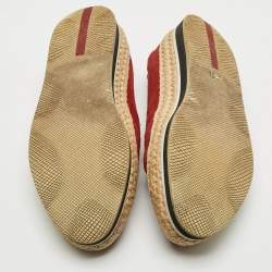 Pre Owned Prada Linea Rossa Size 39.5 Red Suede Espadrille Flats