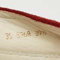 Pre Owned Prada Linea Rossa Size 39.5 Red Suede Espadrille Flats