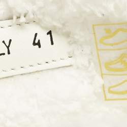 Pre Owned Prada Size 41 White Terry Fabric Flat Sandals