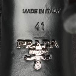 مملوكة مسبقًا Prada Crystal Embellished Size 41 Black/Blue Satin Mules