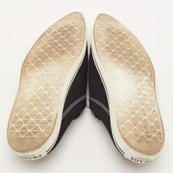 مملوكة مسبقًا حذاء رياضي برادا دانتيل علوي قماش أسود مقدمة مدببة مقاس 39.5