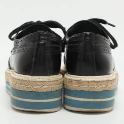 Pre Owned حذاء رياضي برادا جلد أسود ديربي مقاس 39