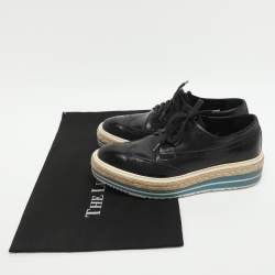 Pre Owned حذاء رياضي برادا جلد أسود ديربي مقاس 39