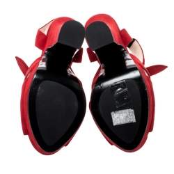 Prada Red Suede Leather Open Toe Ankle Strap Sandals Size 38