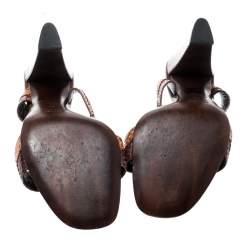 Pre Owned Prada Multicolor Python Leather Strappy Sandals Size 39