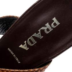 Pre Owned Prada Multicolor Python Leather Strappy Sandals Size 39