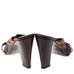 Pre Owned Prada Multicolor Python Leather Strappy Sandals Size 39