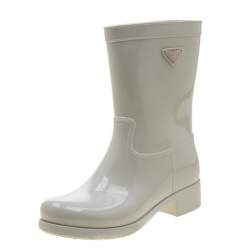 white rubber boots