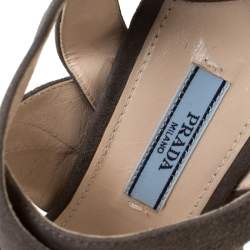 Prada Brown Suede Platform Strappy Sandals Size 37