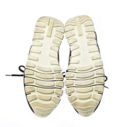 Pre Owned Prada Black Crystal Embellished Lace Up Sneakers Size 38